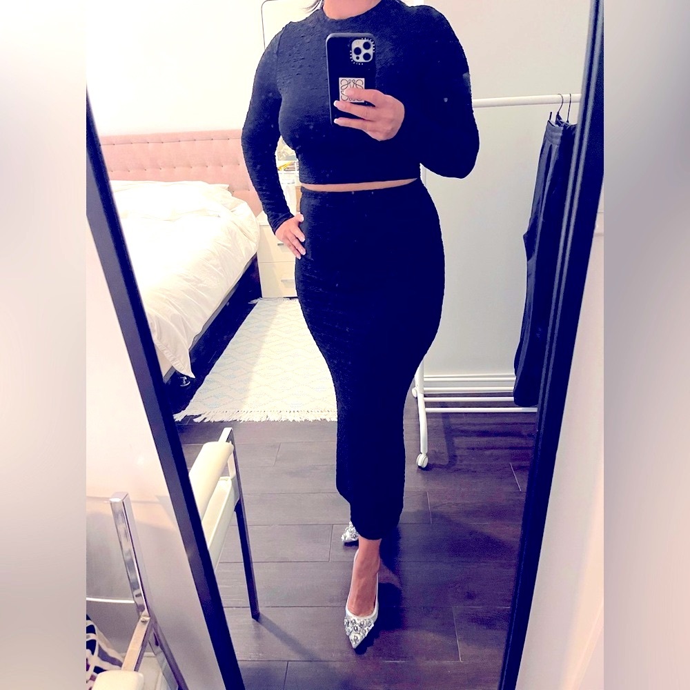 2-piece Women's Top & Skirt Set black